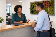 Accueil et échange avec un client